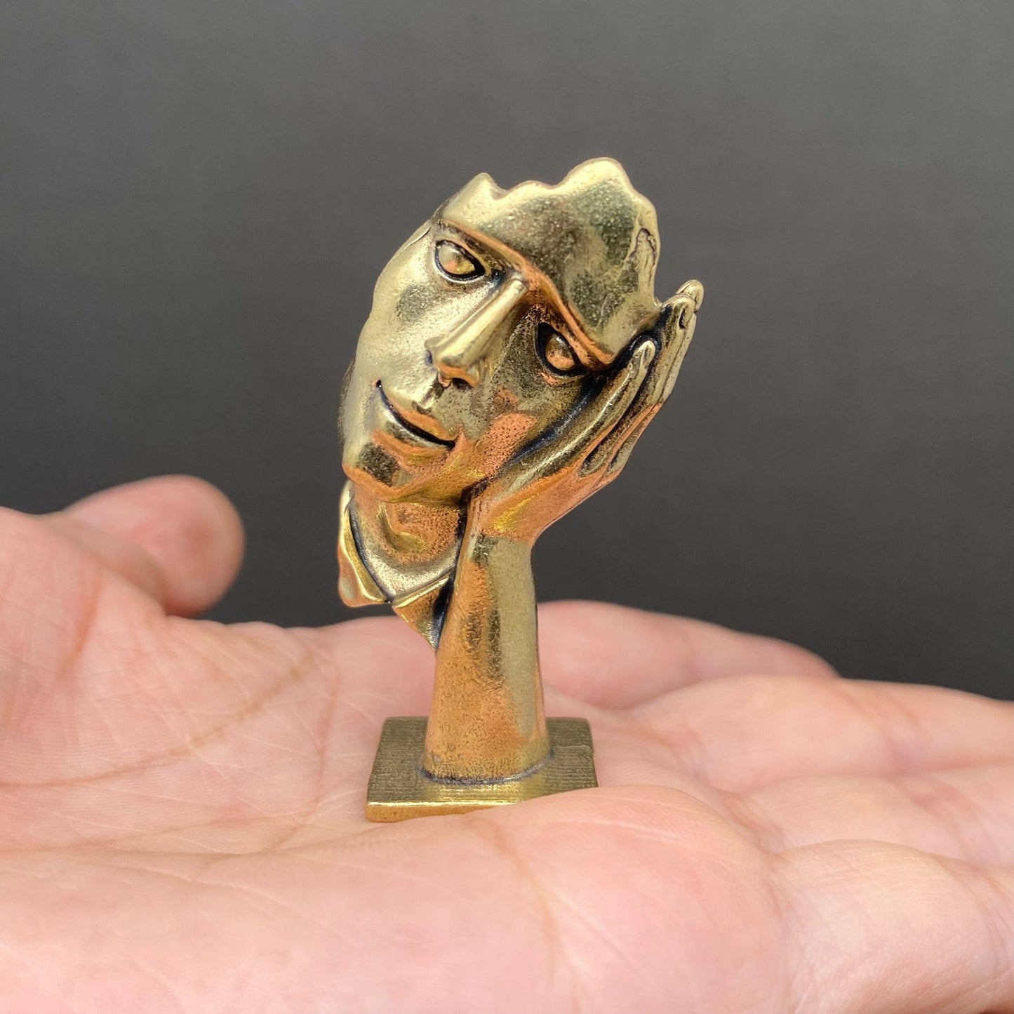 Brass Abstract Figurine Desktop Ornament/Decor - 'Contemplate'