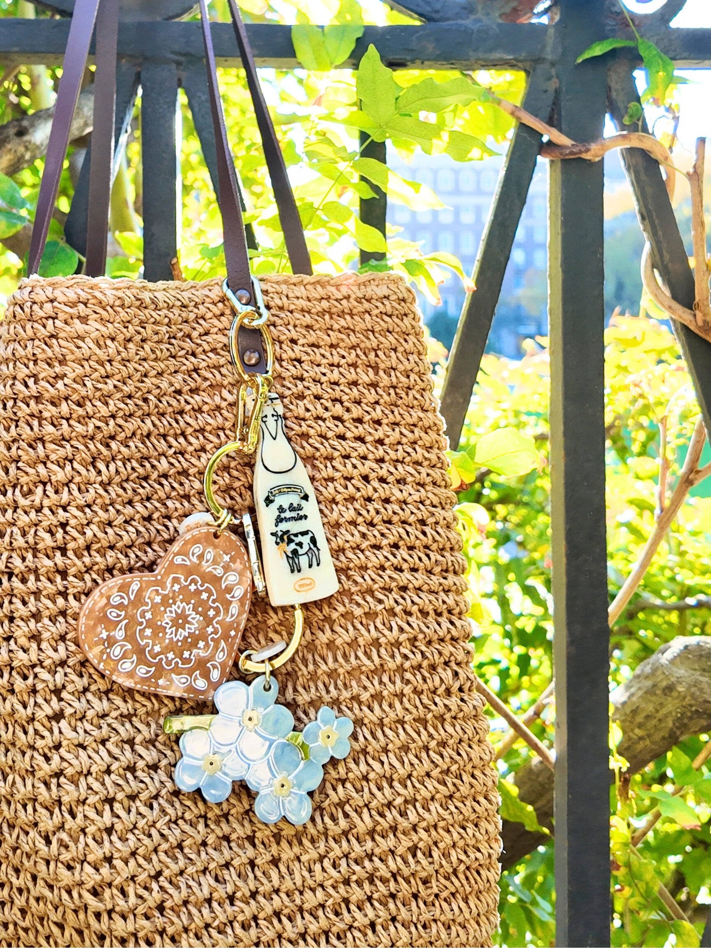 Paisley Heart Bag Charm + Keychain