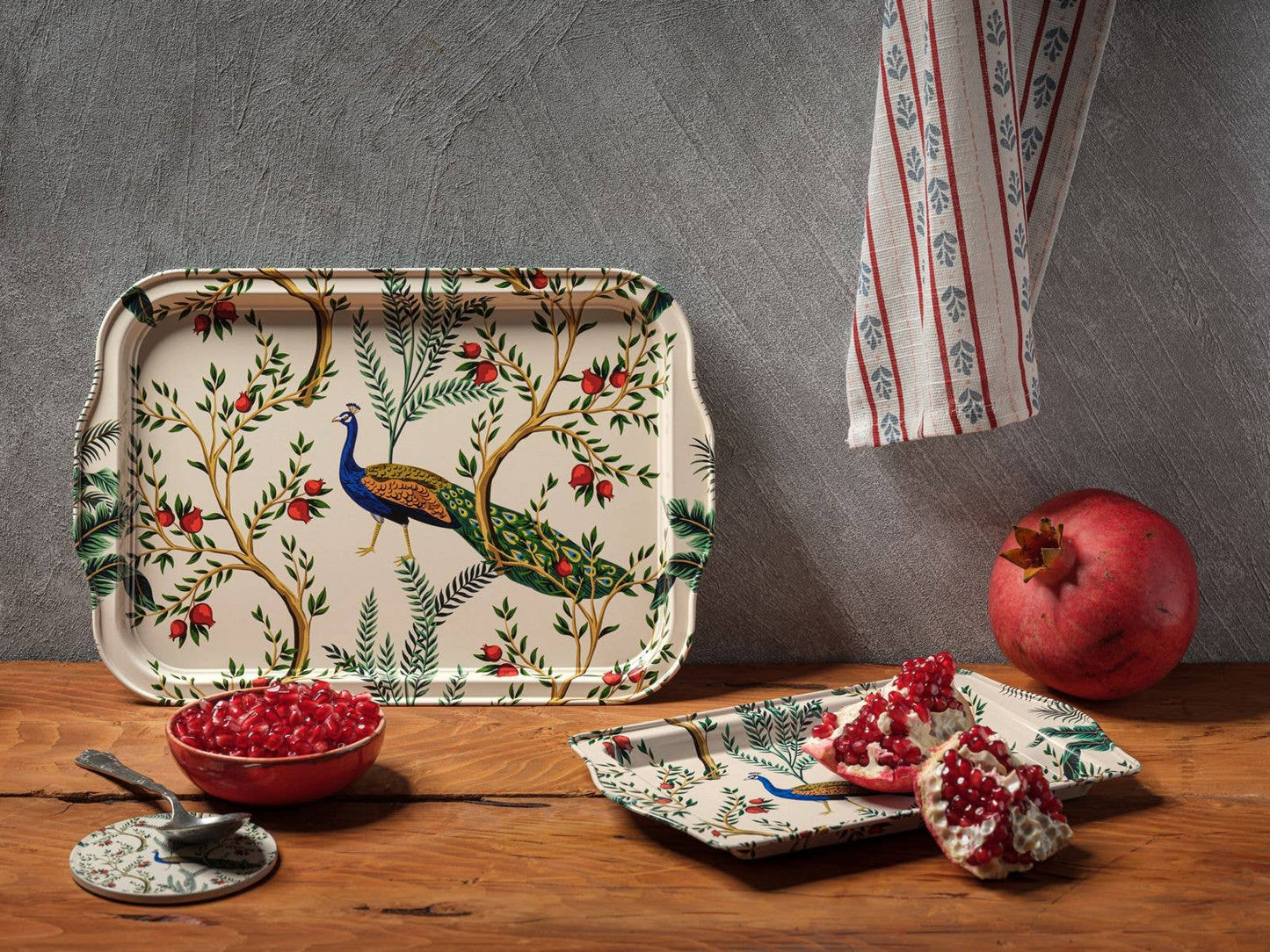 Metal Tray - Peacock - Small