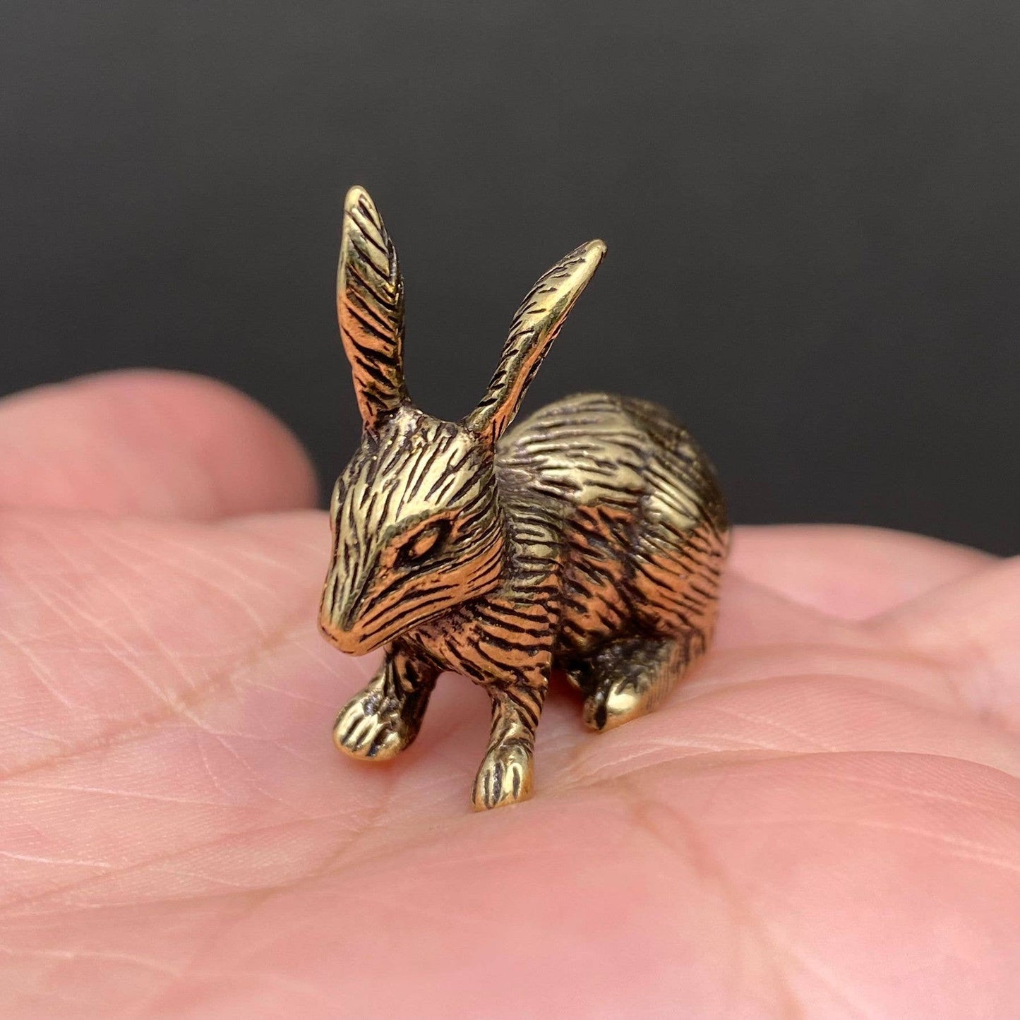 Rabbit Mini Brass Figurine - Decor/Desktop Ornament