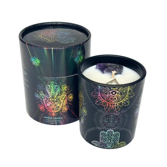 Hamsa Crystal Candle