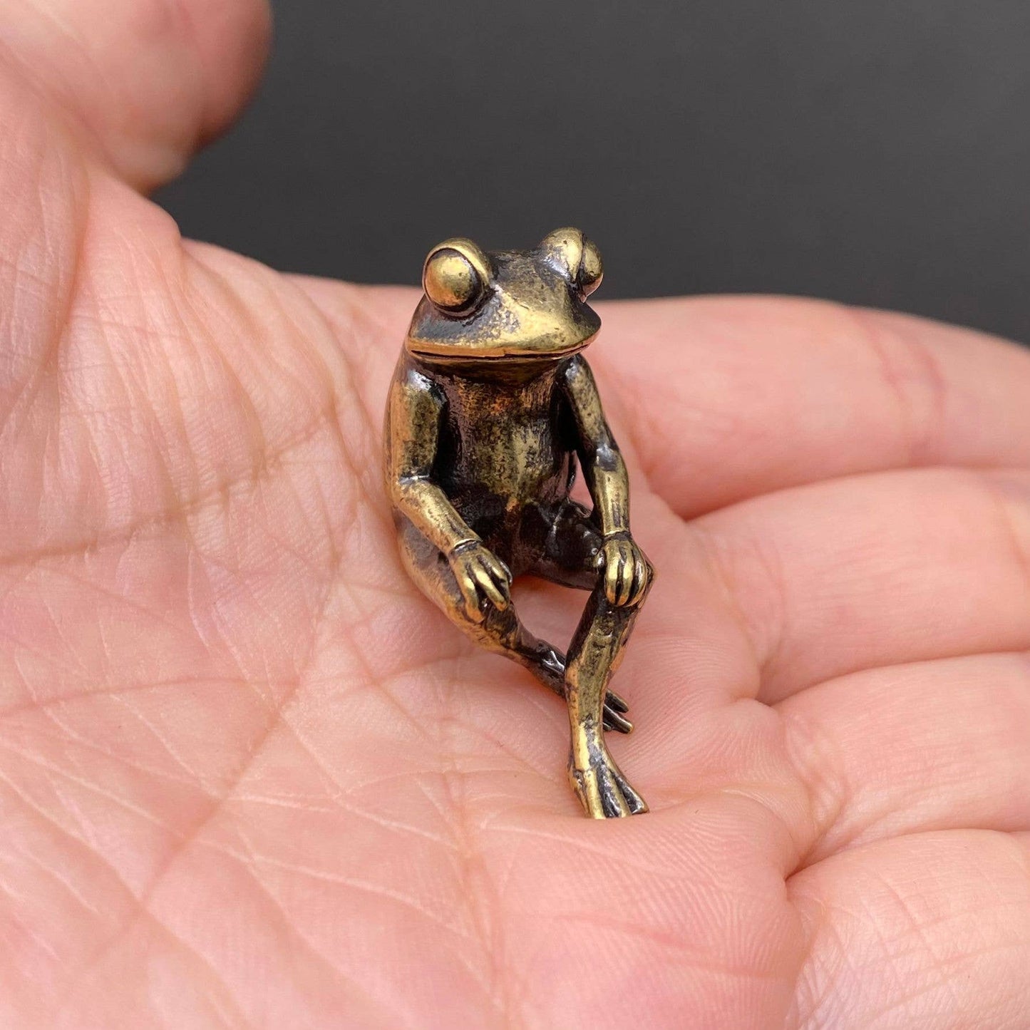 Frog Sitting on Ledge Mini Figurine - Decor/Desktop Ornament