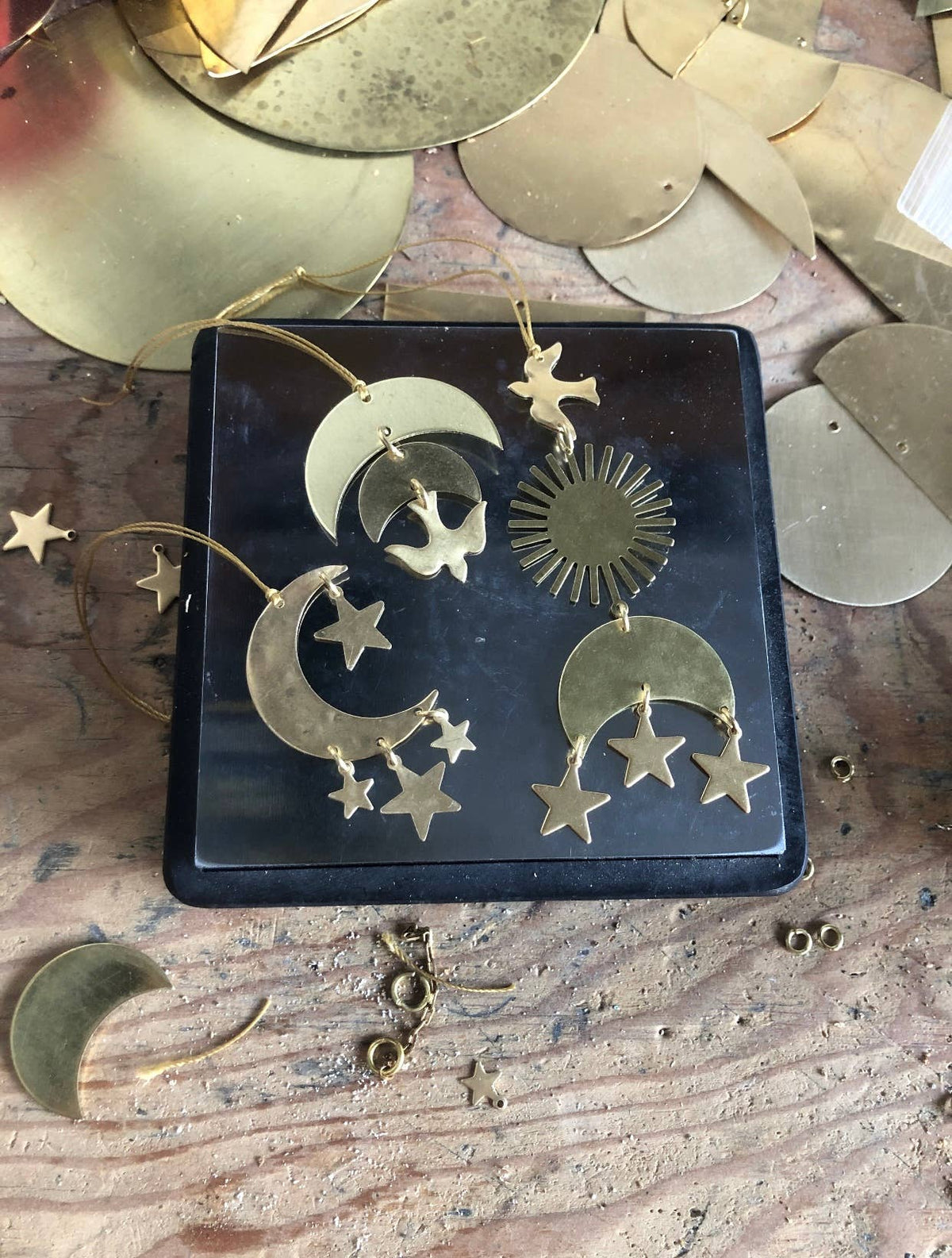 'Written in the Stars' Celestial Ornament - Hammered Brass