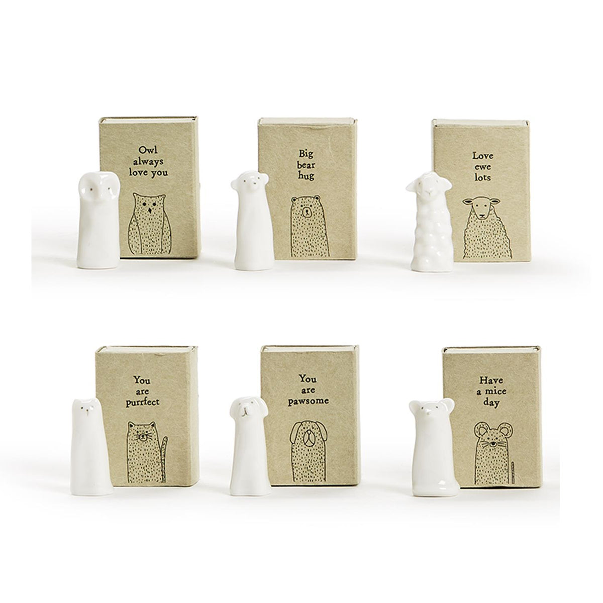 Mini Animal Figurine with Sweet Message