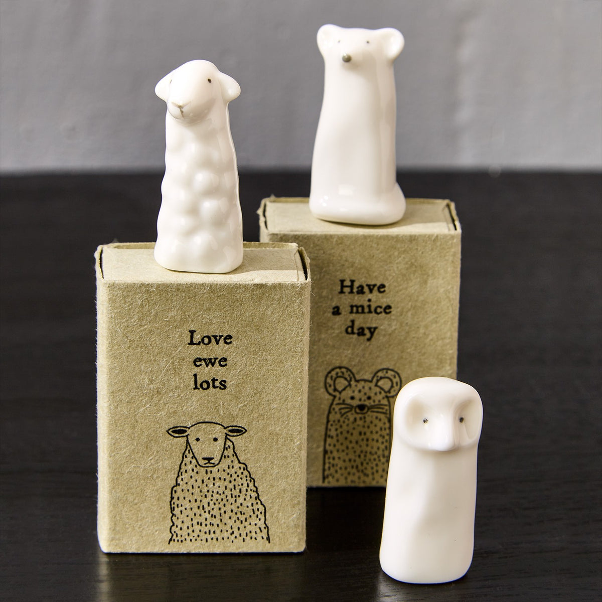Mini Animal Figurine with Sweet Message