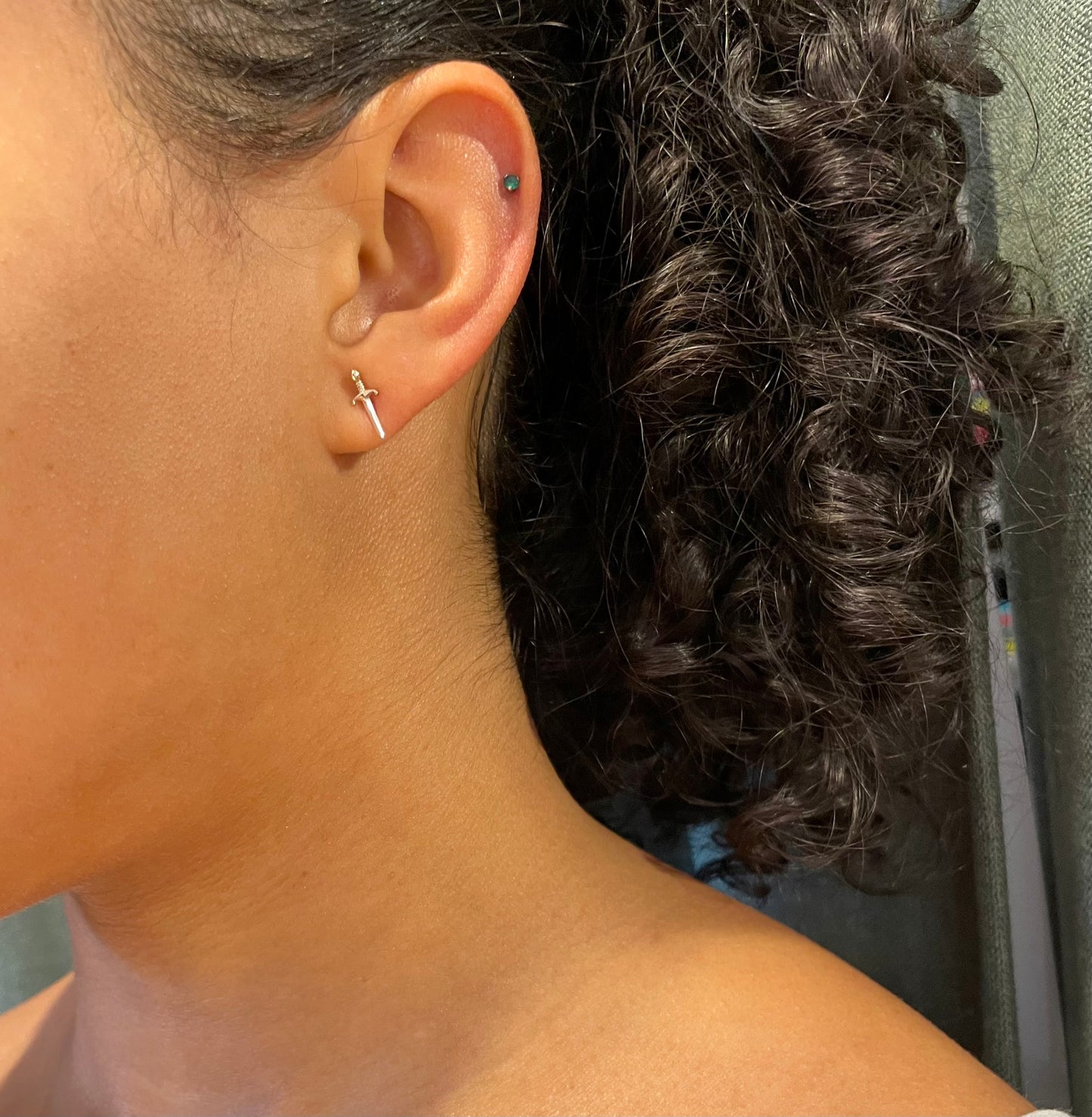 Mixed Metal Dagger Post Earrings