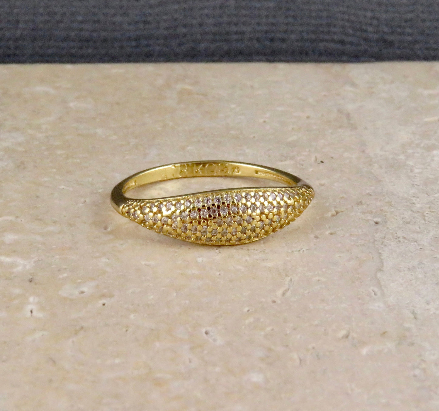 Gold Filled Dome Mini CZ Ring