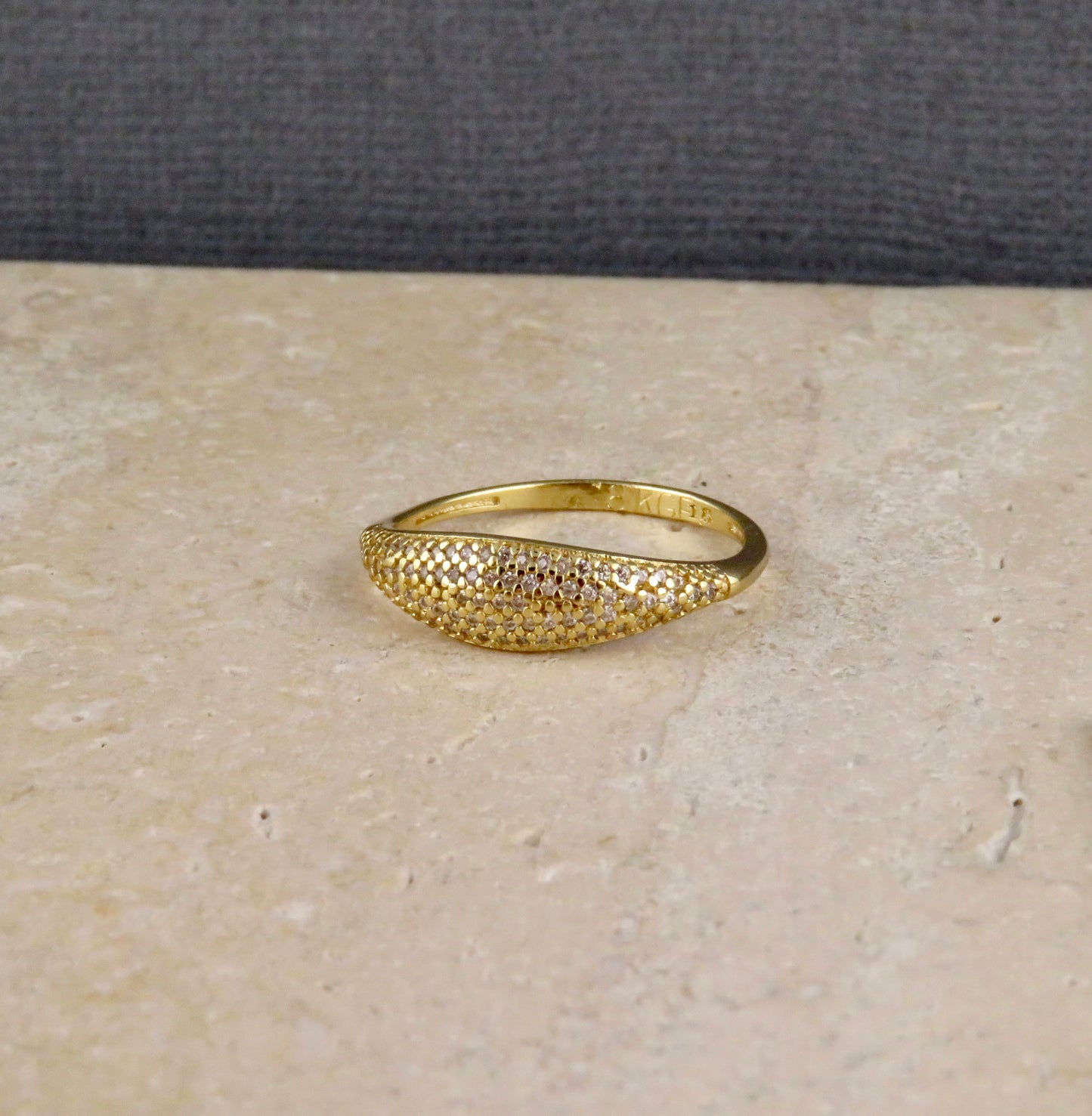 Gold Filled Dome Mini CZ Ring