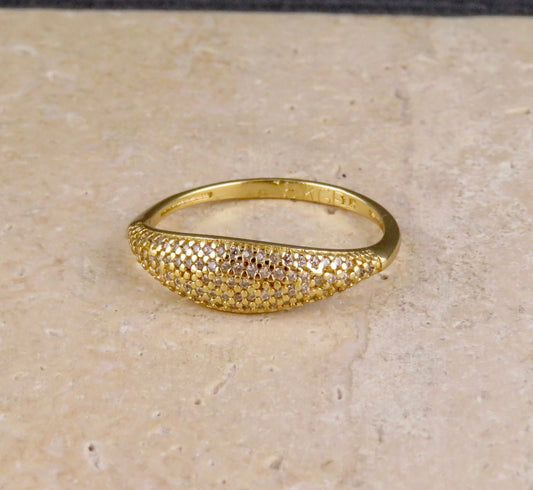 Gold Filled Dome Mini CZ Ring