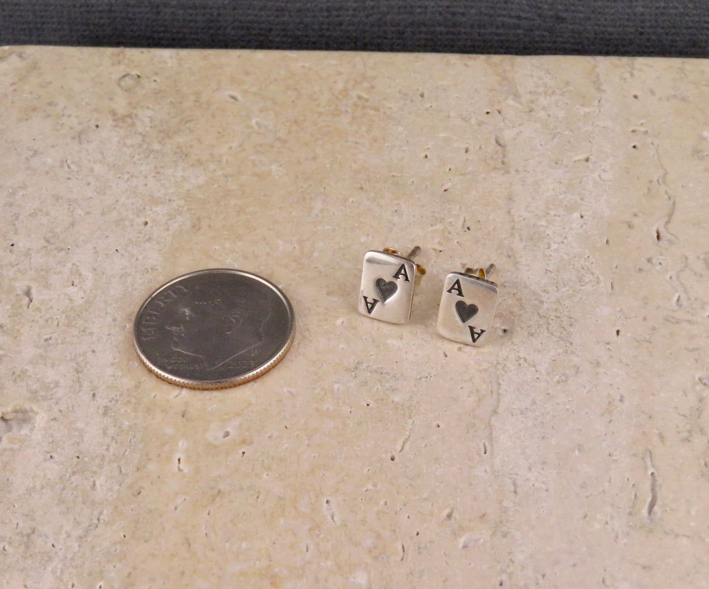Ace of Hearts Post Earrings