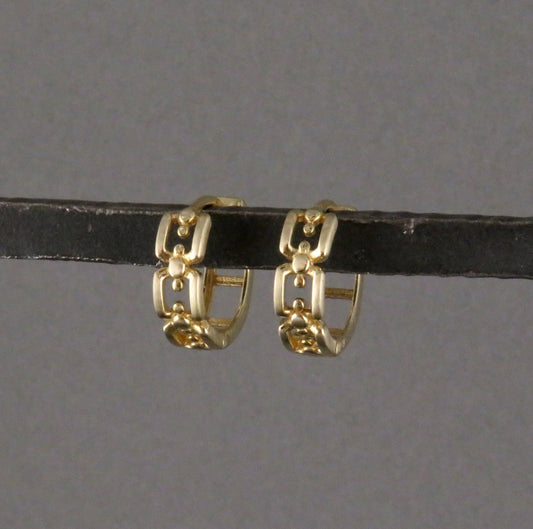 Solid Gold Open Chain Clicker Hoops