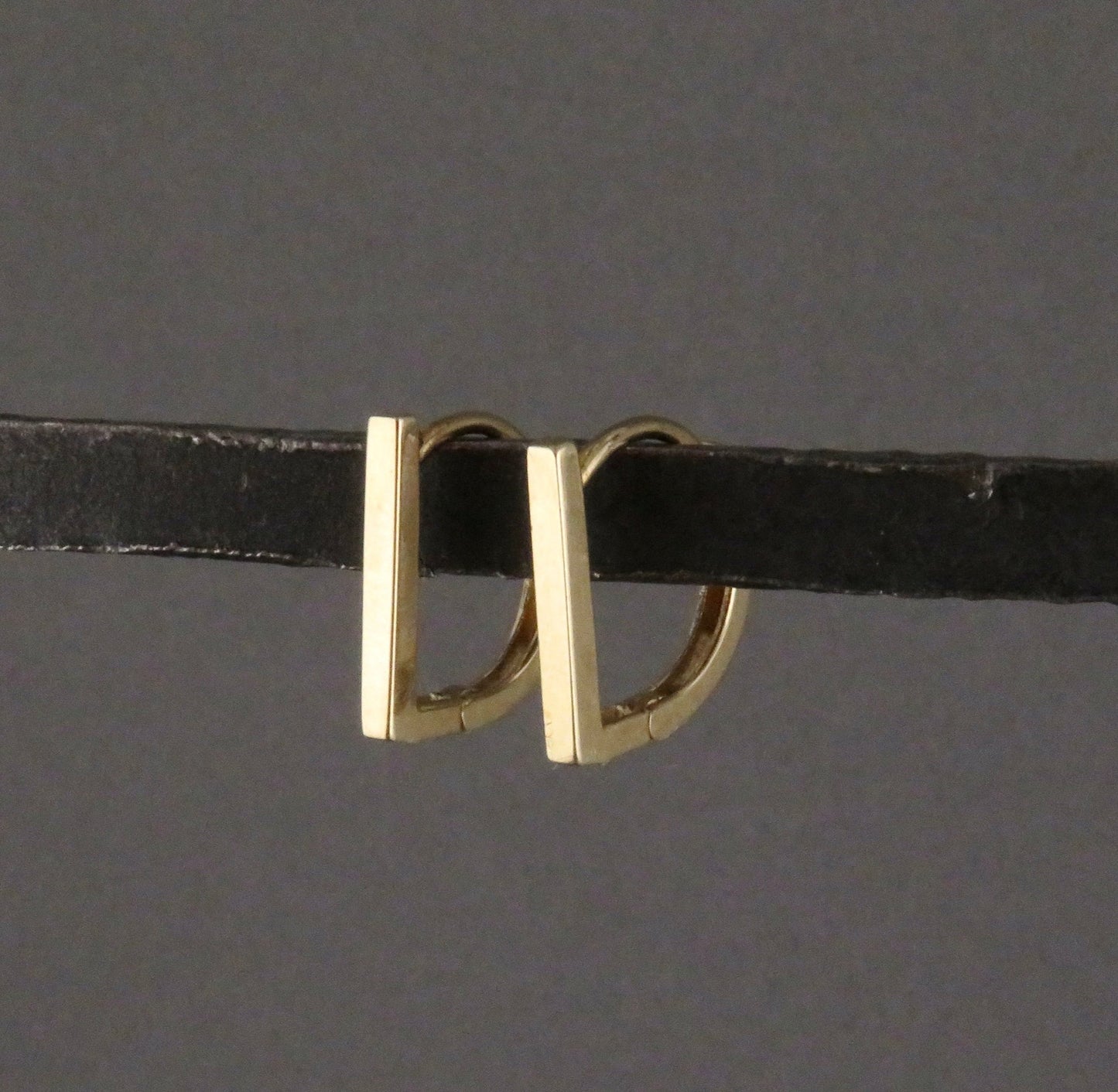 Solid Gold Angled Clicker Hoops
