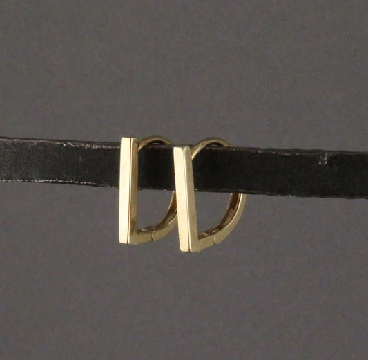Solid Gold Angled Clicker Hoops