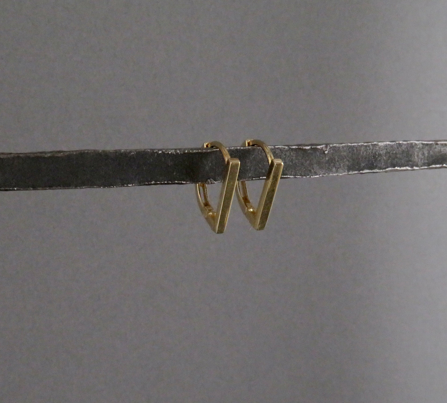Solid Gold Angled Clicker Hoops