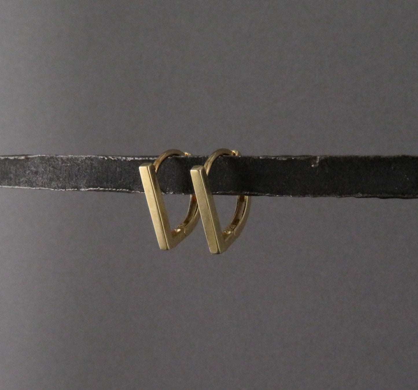 Solid Gold Angled Clicker Hoops