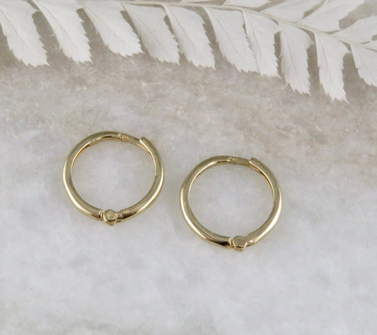 Solid Gold Simple Clicker Hoops