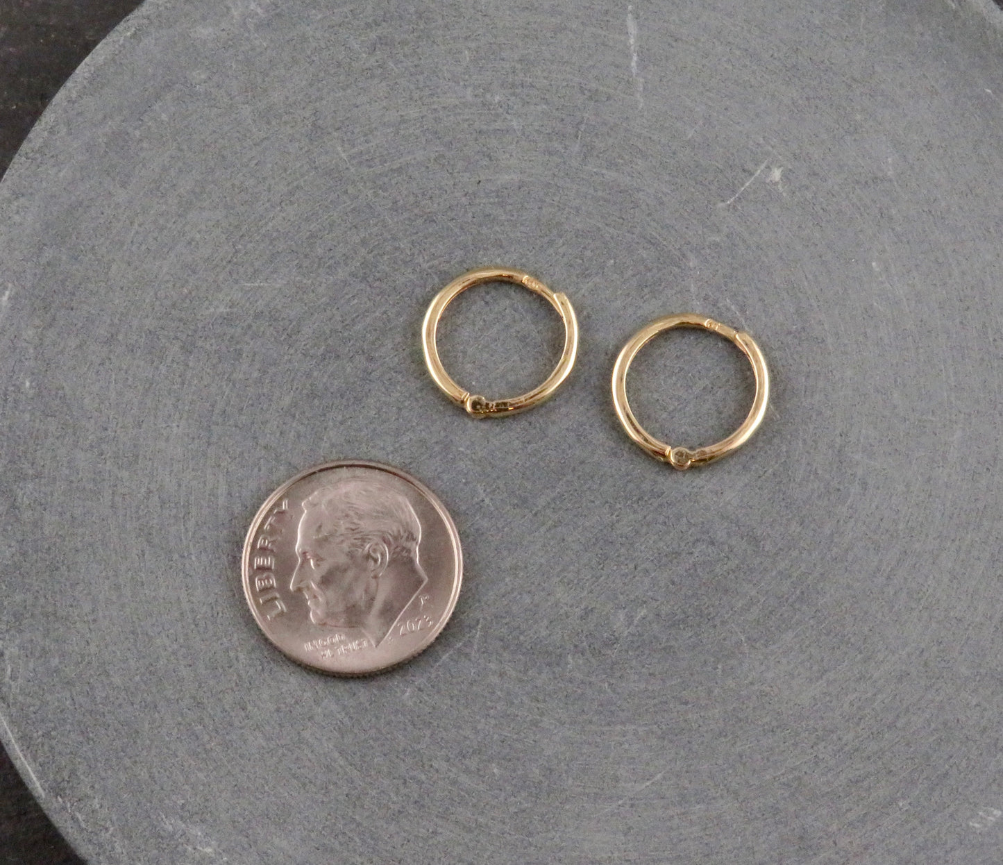 Solid Gold Simple Clicker Hoops