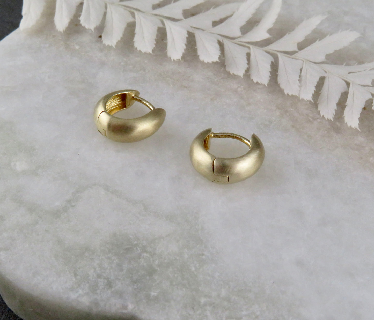 Solid Gold Tapered Clicker Hoops