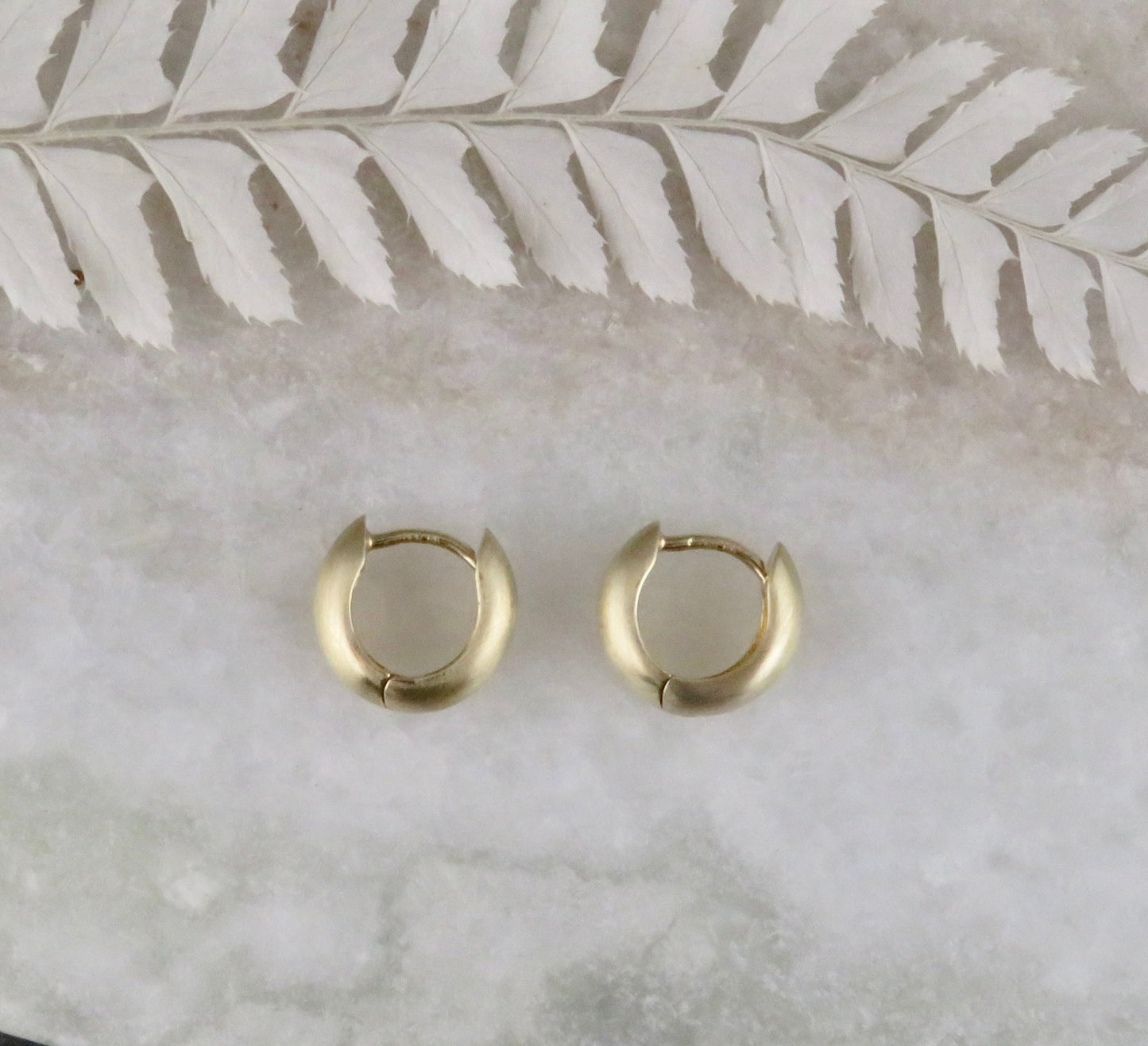 Solid Gold Tapered Clicker Hoops