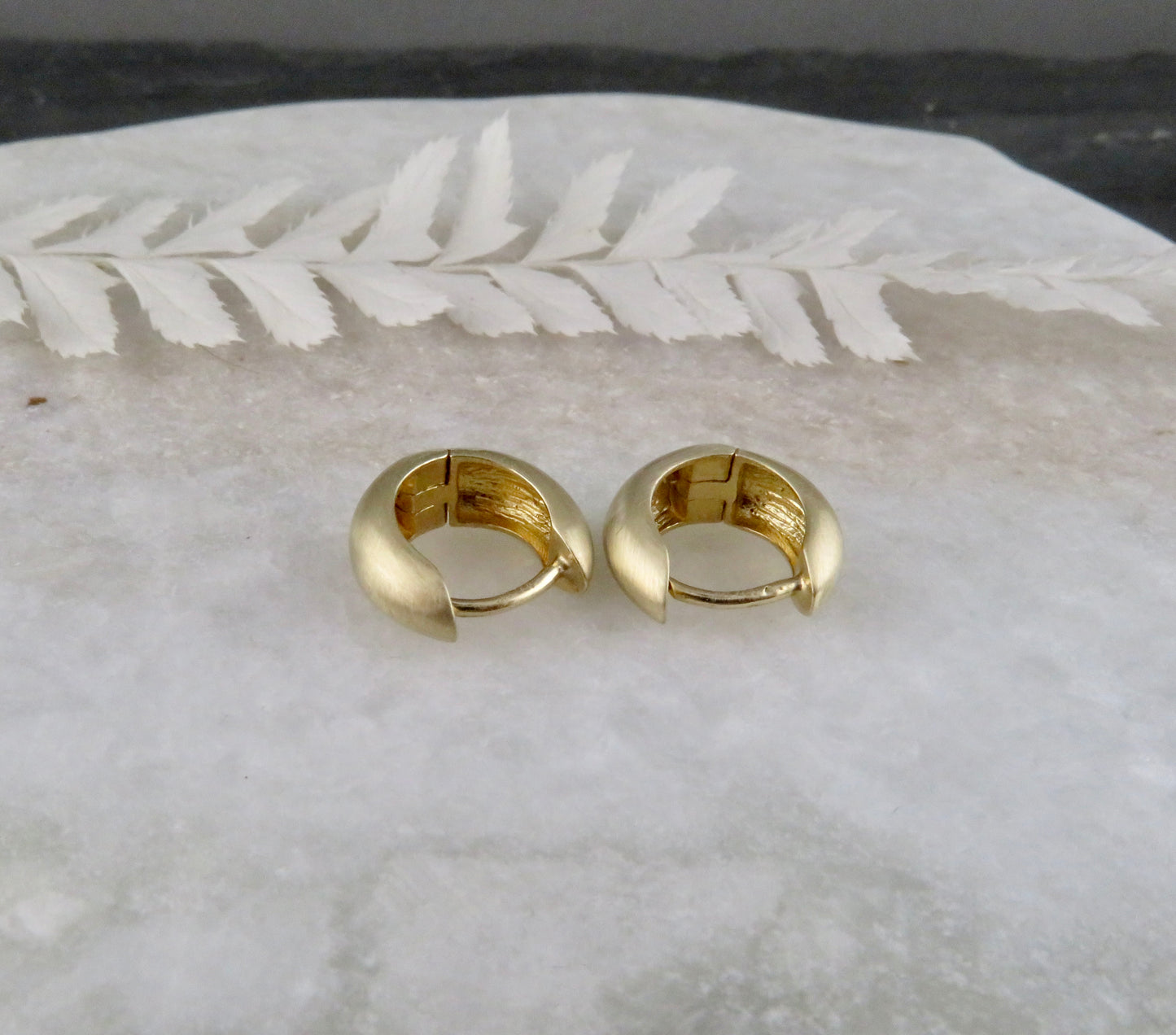 Solid Gold Tapered Clicker Hoops