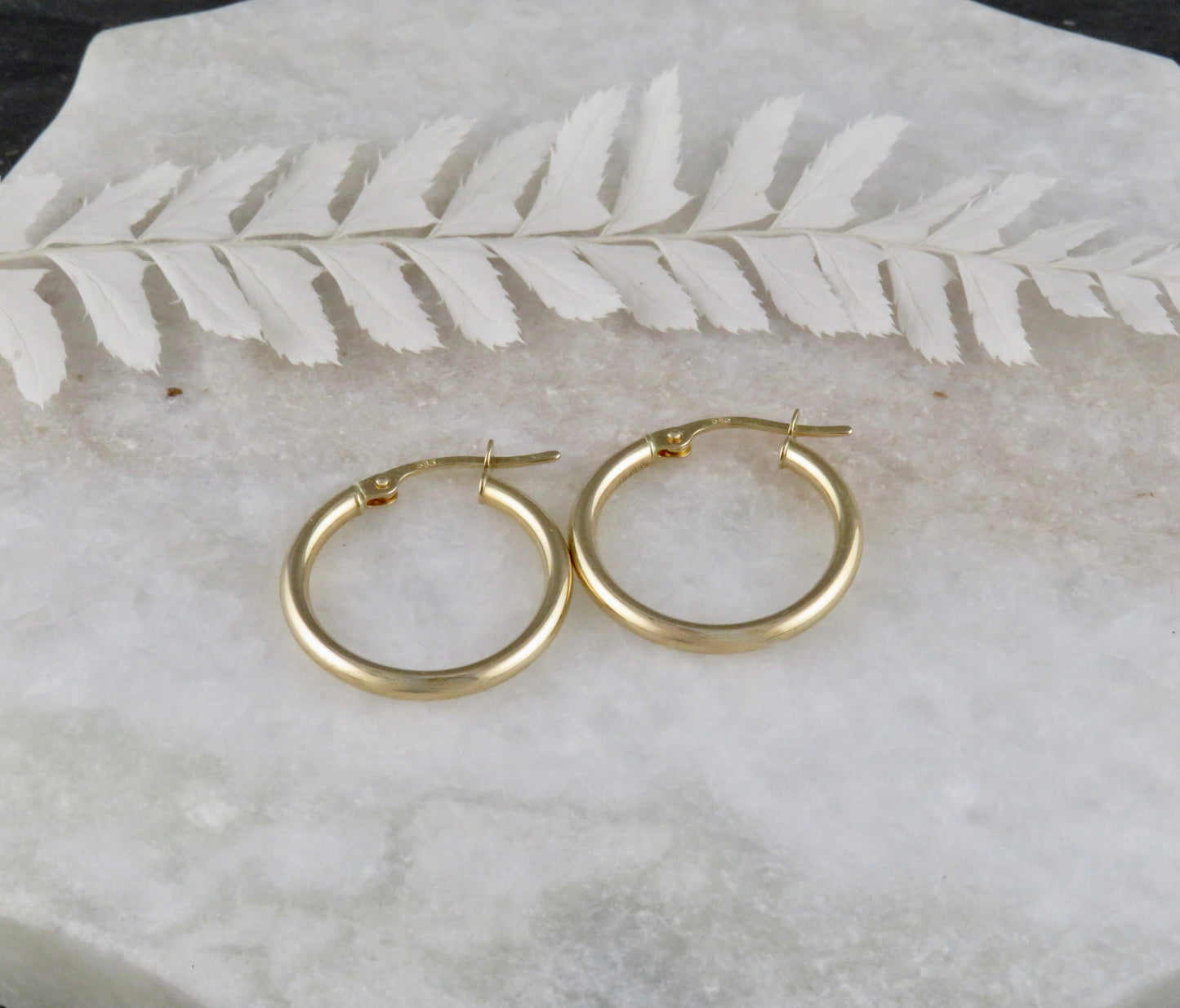 Solid Gold Latch Hoops