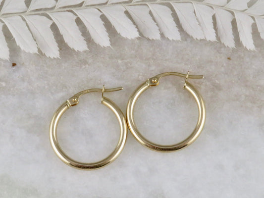 Solid Gold Latch Hoops