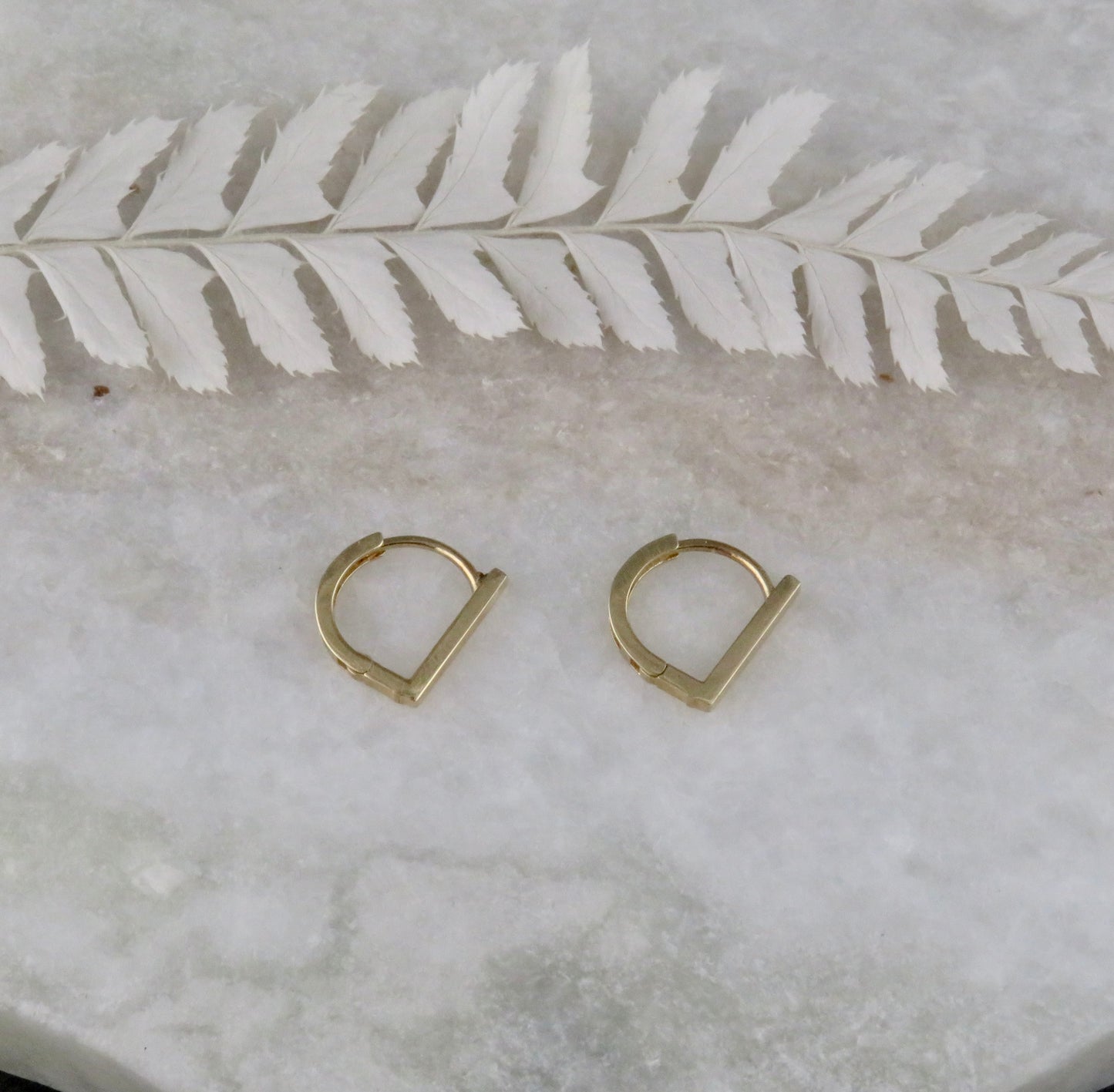 Solid Gold Angled Clicker Hoops
