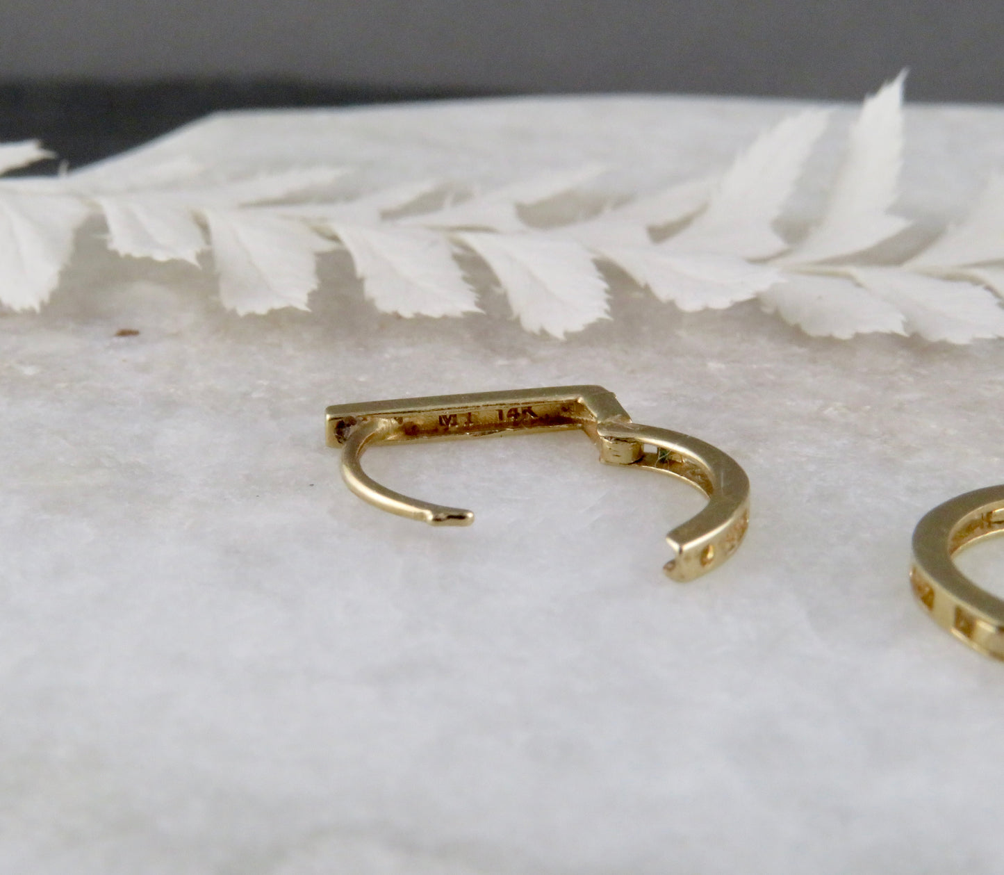 Solid Gold Angled Clicker Hoops