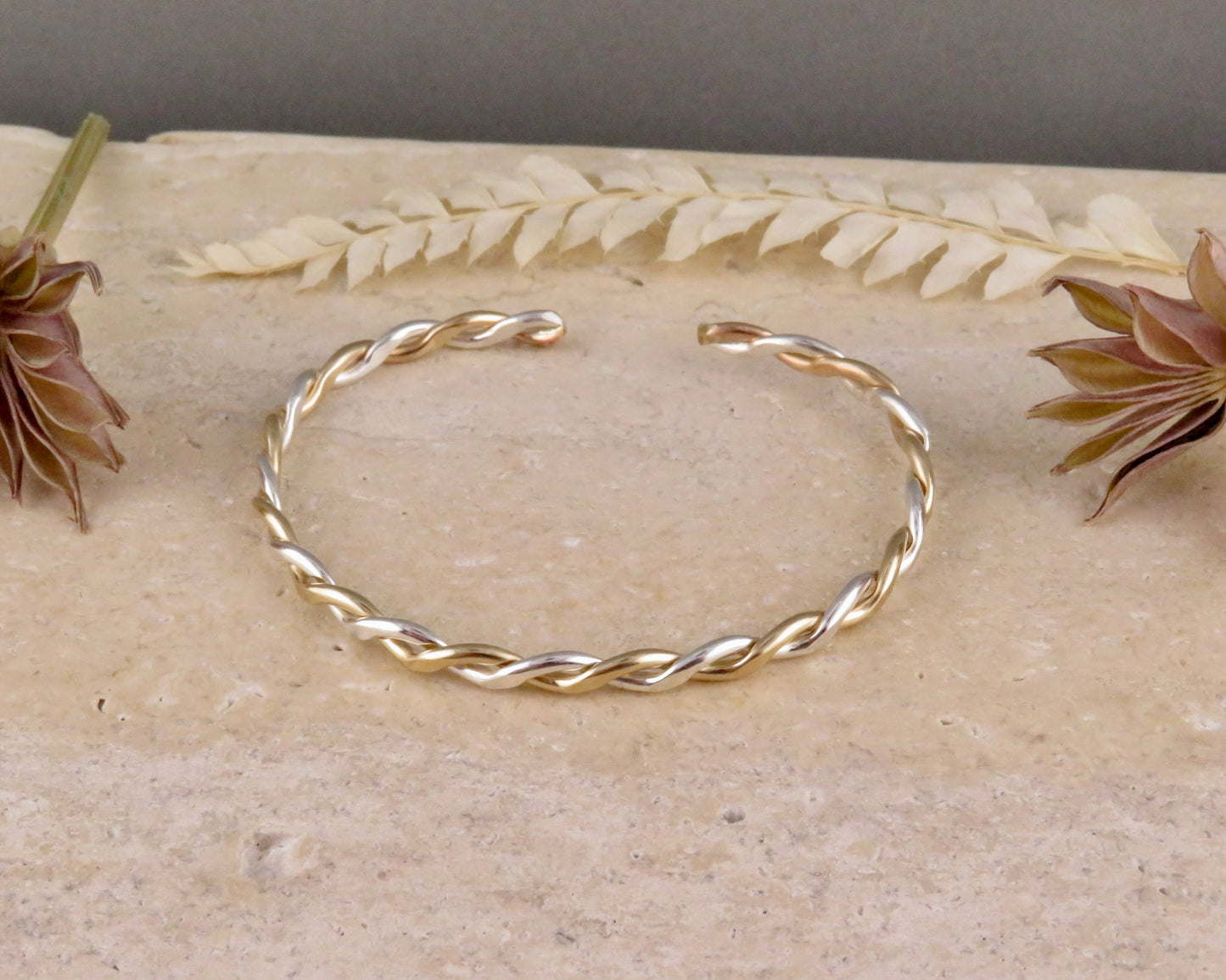 Twisted Mixed Metal Cuff Bracelet