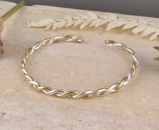 Twisted Mixed Metal Cuff Bracelet