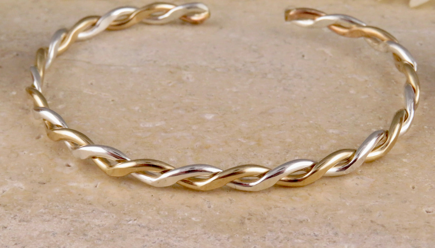Twisted Mixed Metal Cuff Bracelet