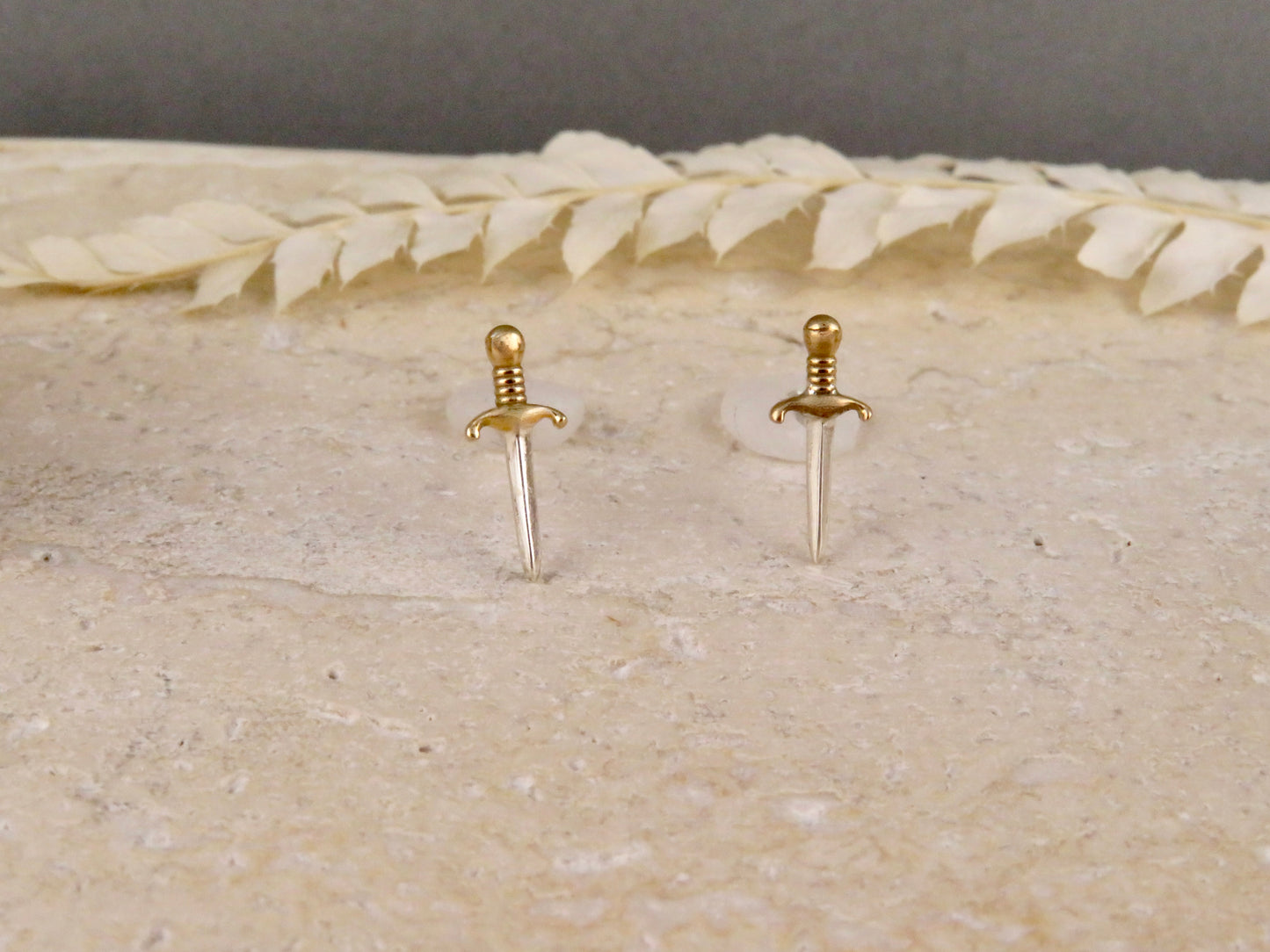 Mixed Metal Dagger Post Earrings