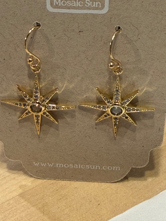 North Star CZ LG Gold Earrings - GF