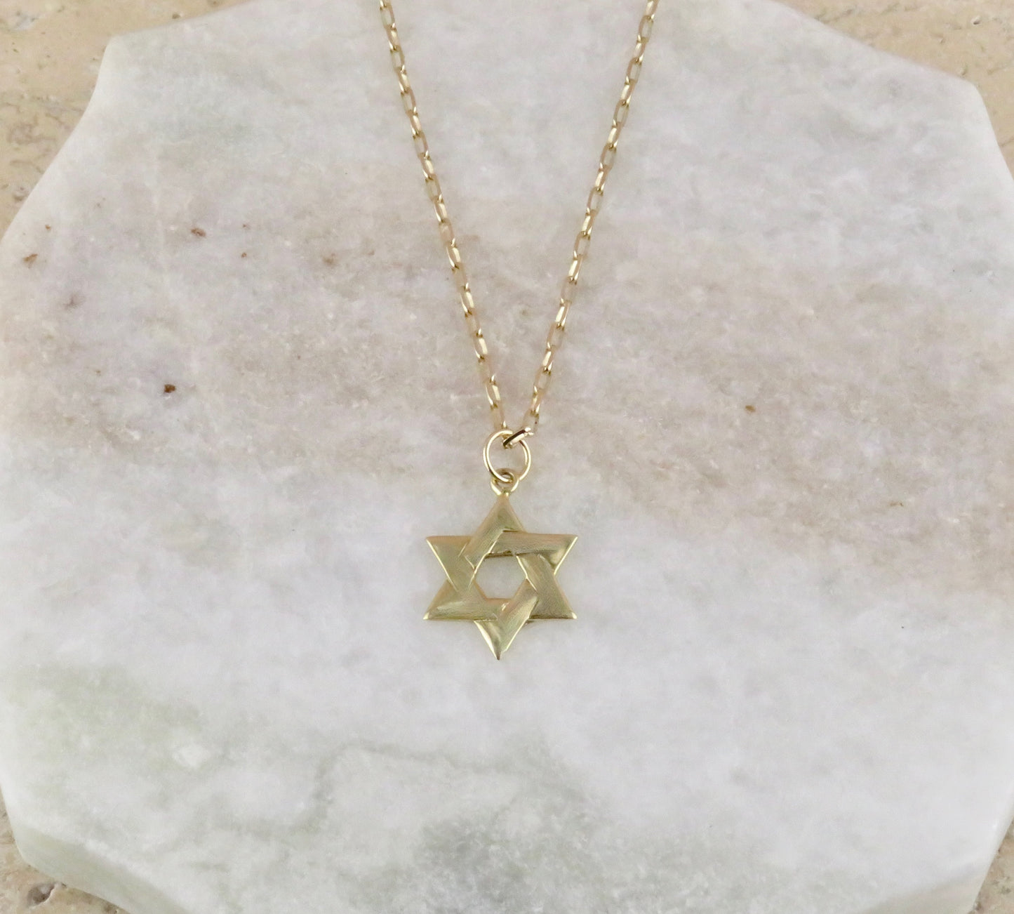 Solid Gold Overlap Star of David Pendant
