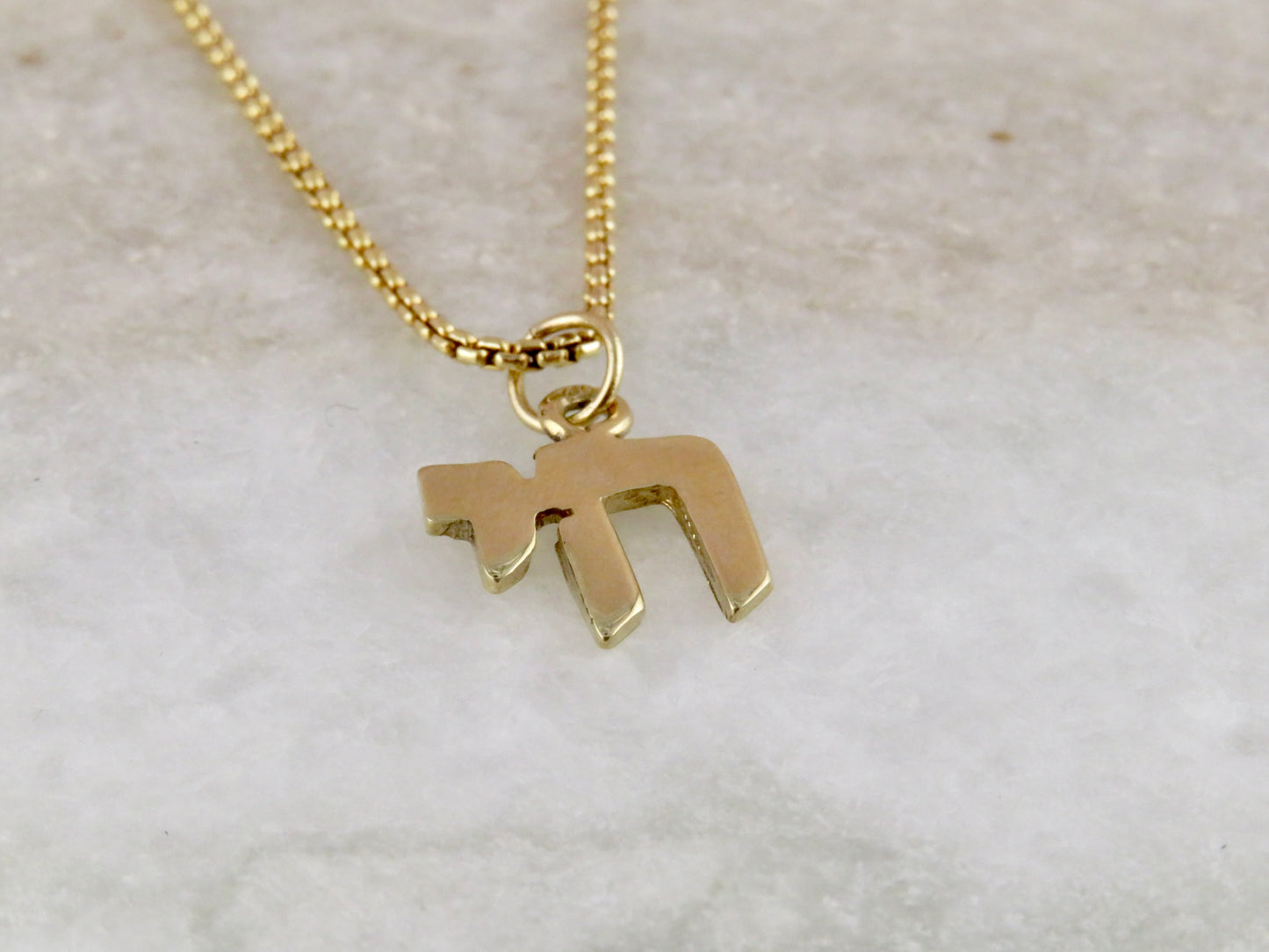 Solid Gold Chai Necklace