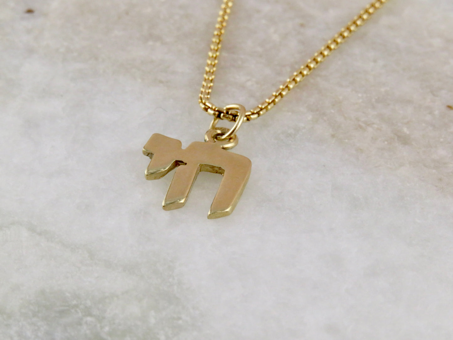Solid Gold Chai Necklace