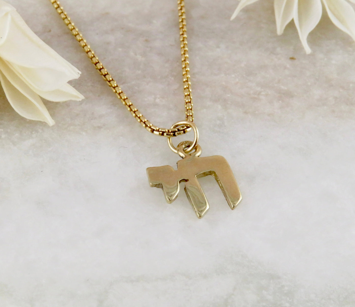 Solid Gold Chai Necklace