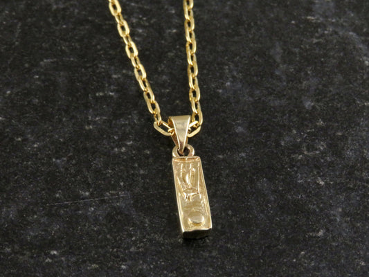 Solid Gold Small Mezuzah Charm Necklace
