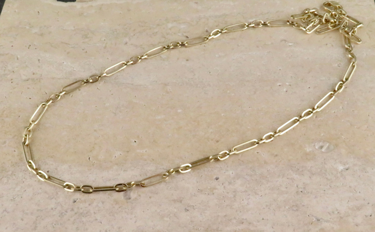 Solid Gold Long and Short Links Chain