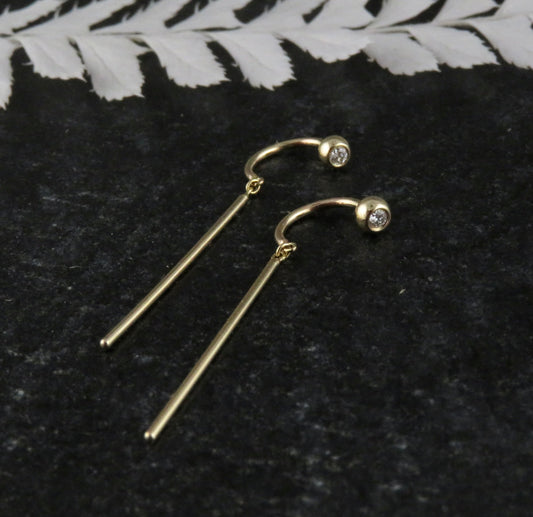 14k Gold 'Chime' Diamond Stud Earrings