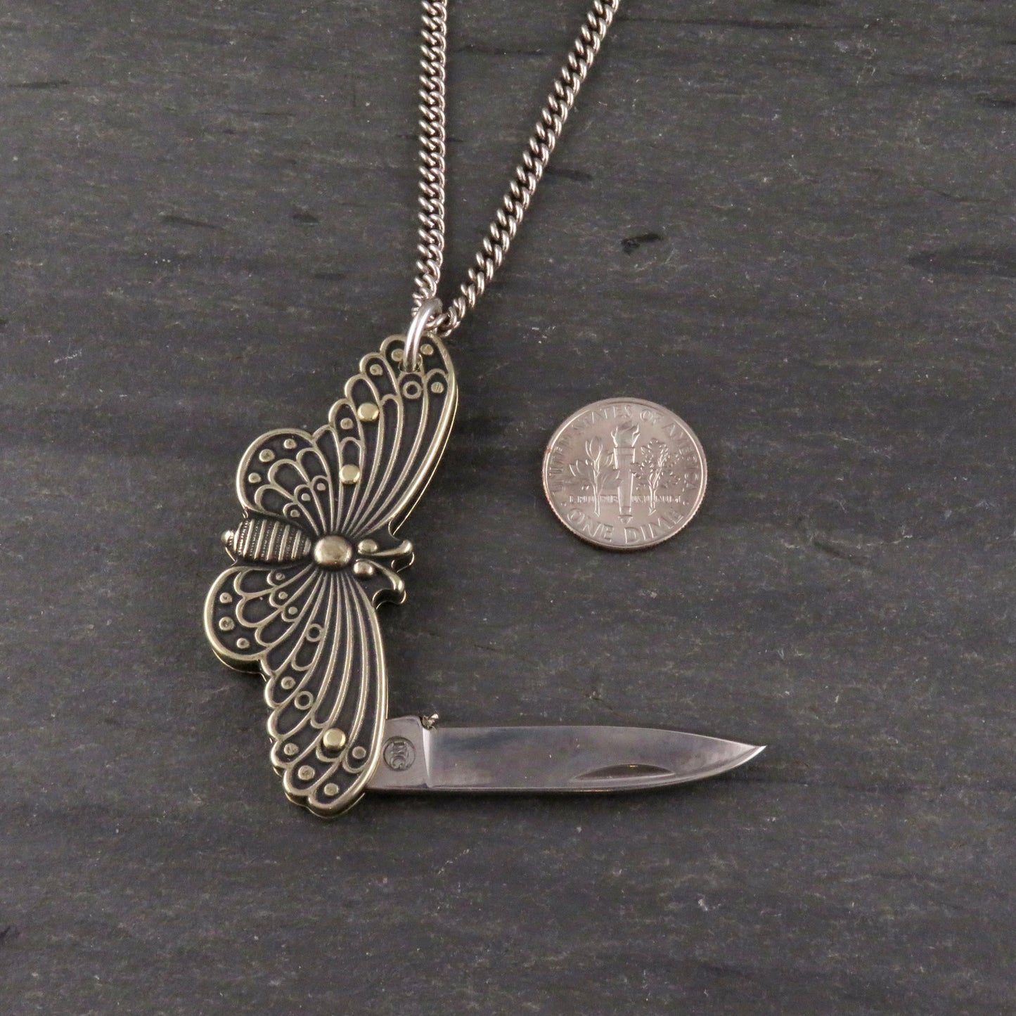 Butterfly Knife Necklace