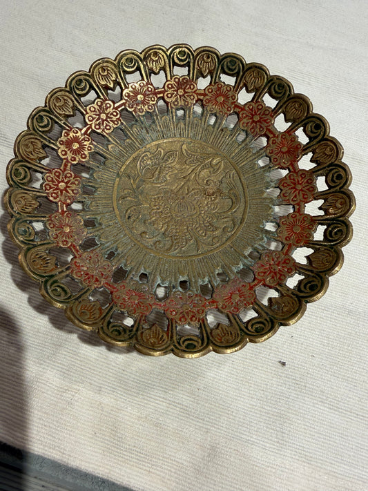 Vintage Brass Fancy Dish