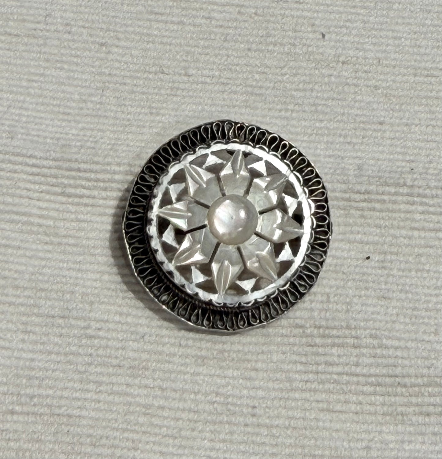 Vintage Mother of Pearl Sterling Pin