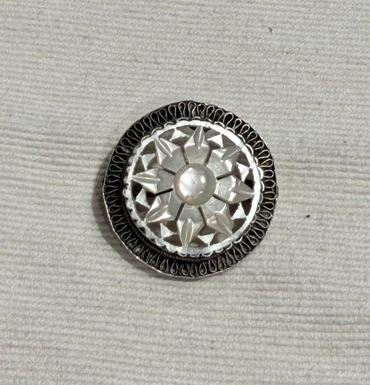 Vintage Mother of Pearl Sterling Pin