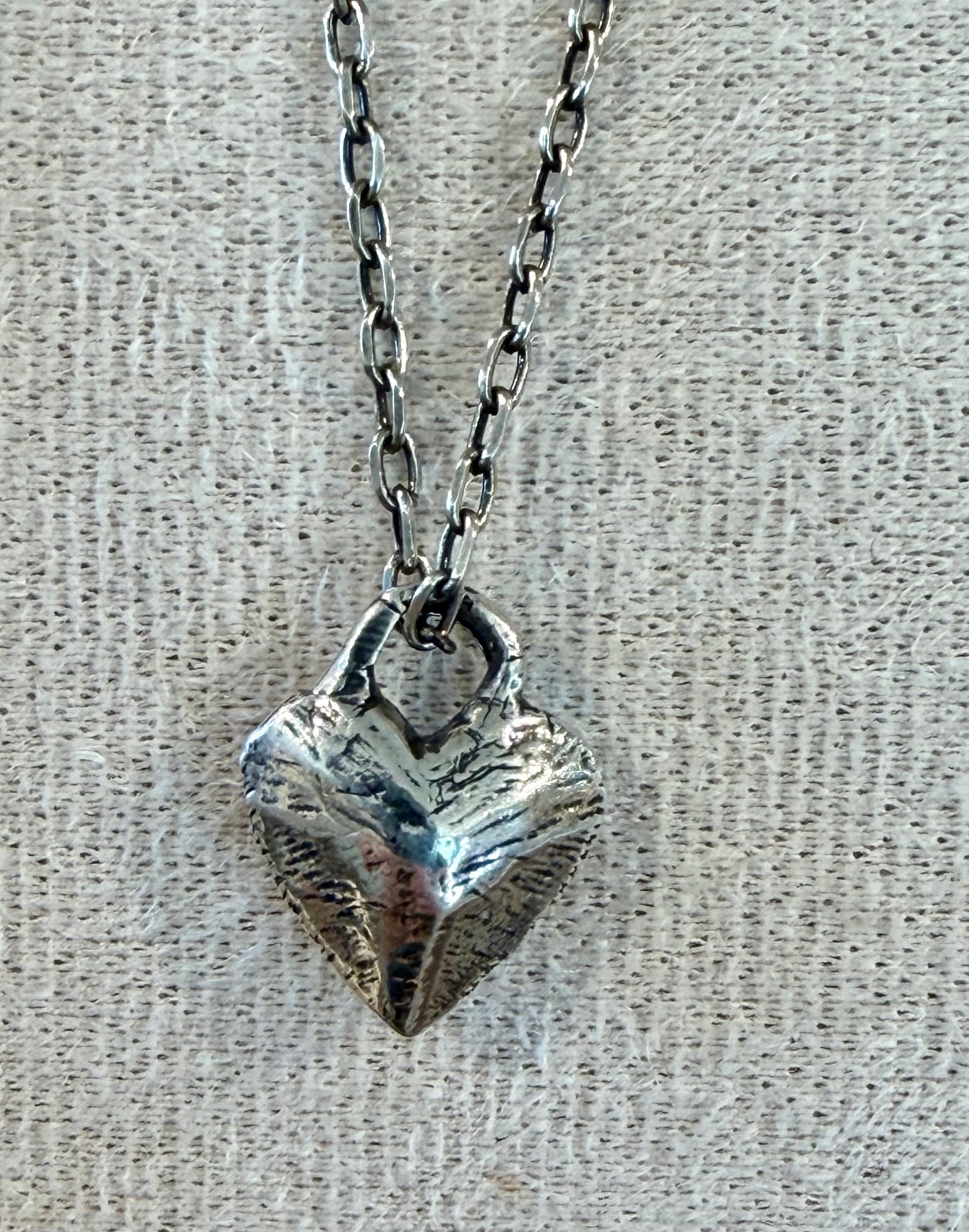 Rustic Heart Necklace - Sterling