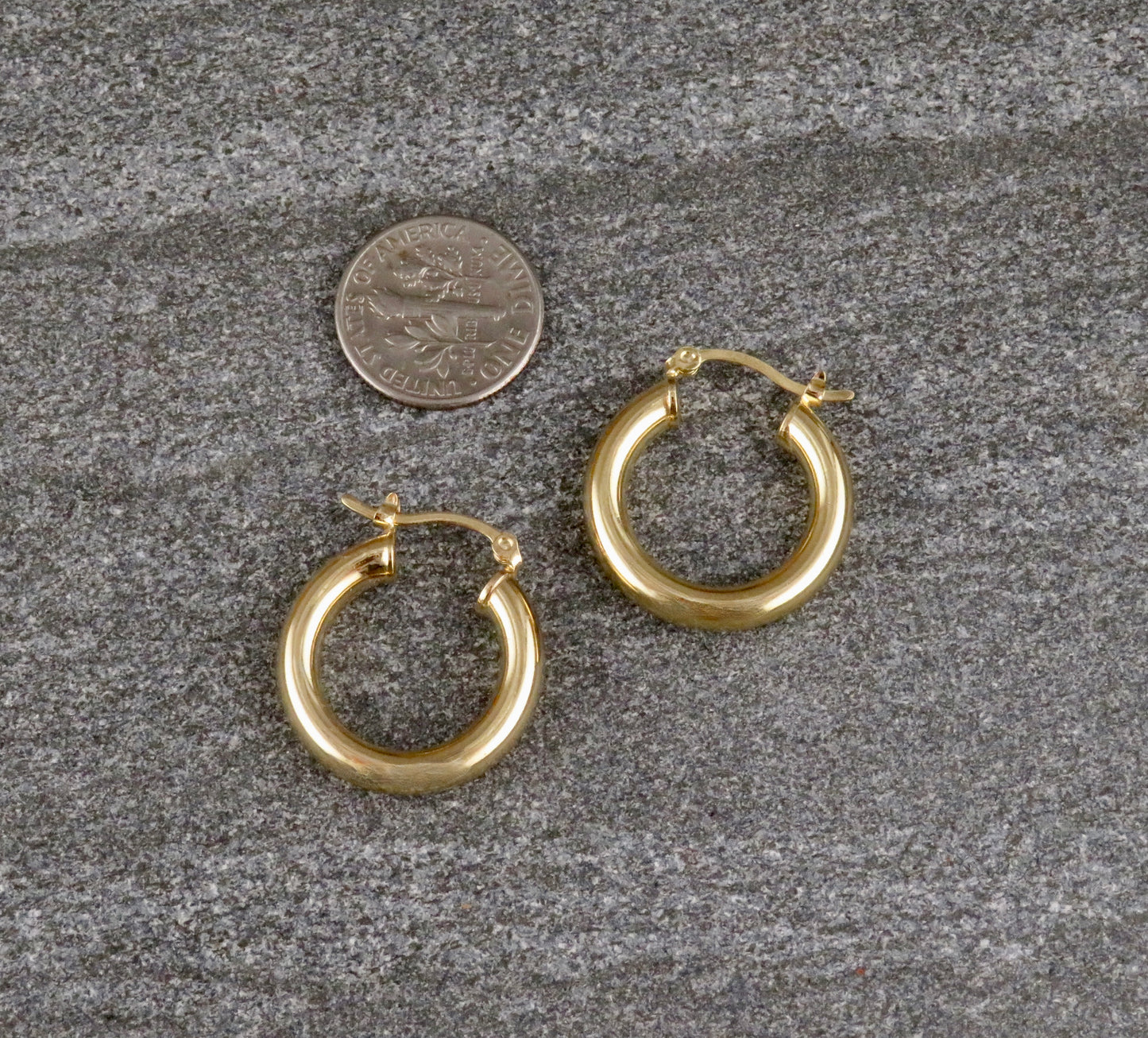 Gold Filled Latched Hoop Earrings - Medium