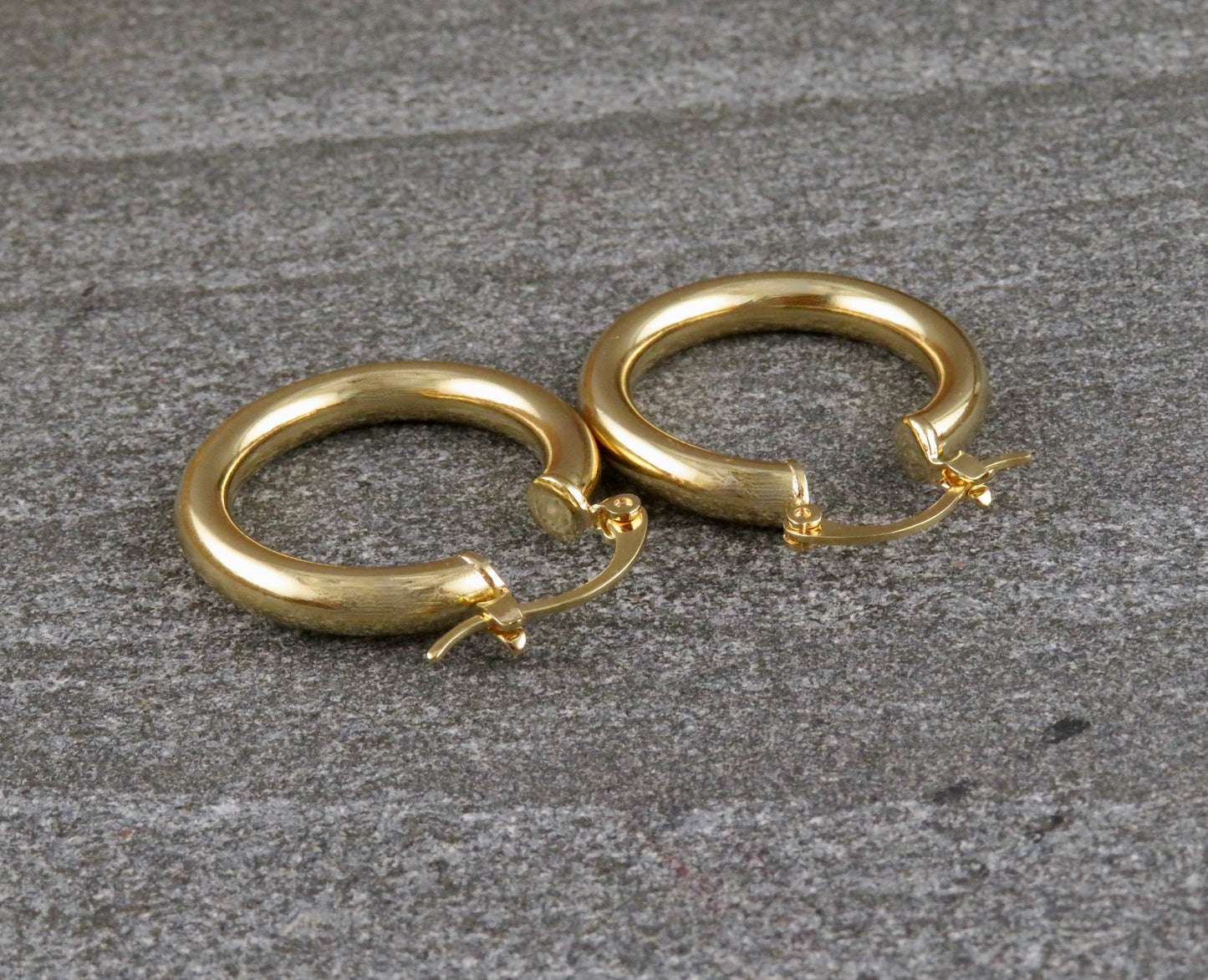 Gold Filled Latched Hoop Earrings - Large