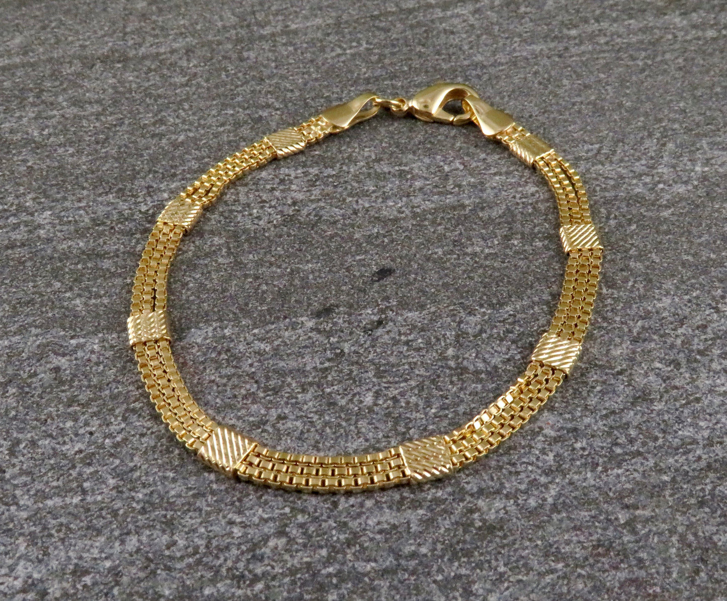 Gold Filled Joined Box Chains Bracelet