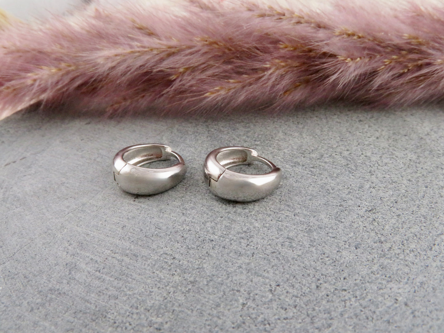 Sterling Silver Tapered Clicker Hoops