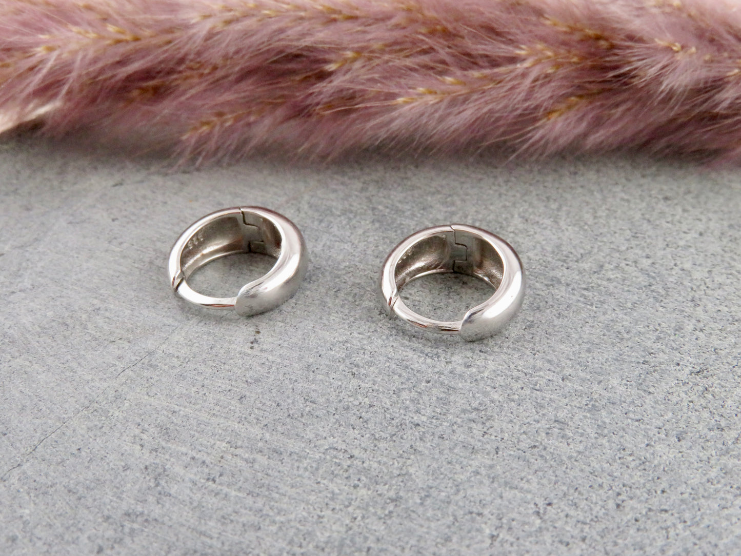 Sterling Silver Tapered Clicker Hoops